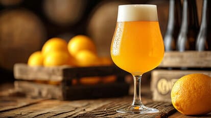 クラフトビールが注がれたグラスの画像