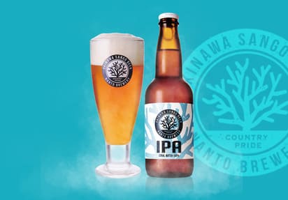 SANGO BEER IPAの瓶とグラスの画像