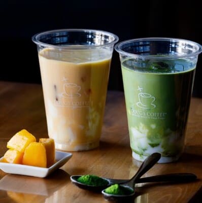 ダグズバーガー、杏仁ラテの画像